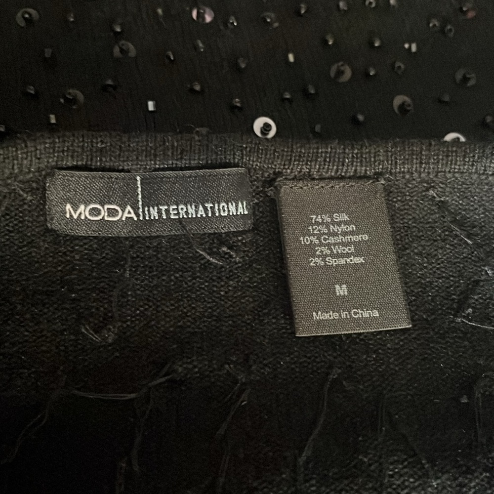 MODA International Black Sequin & Beads Embellished Sleeveless & Backless Top. - Picture 9 of 15